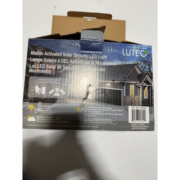 Lutec 2500 Lumen LED Motion Activated Solar Security Light White - Picture 2 of 6